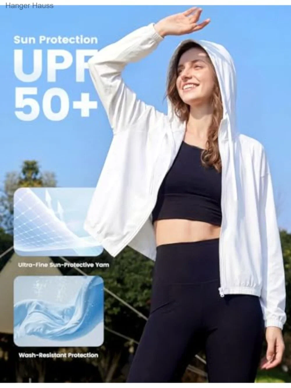 Women's UPF 50+ Athletic Jacket Hoodie Full Zip Quick Dry